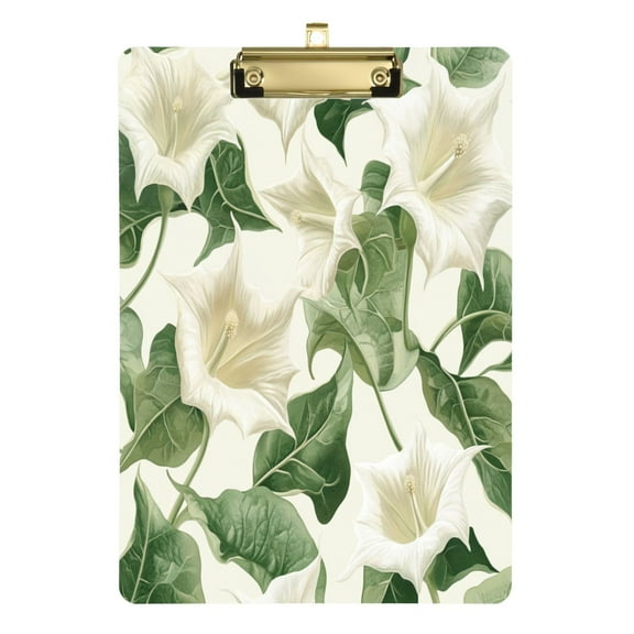 Acrylic Writing Tablet,Datura Stramonium12.5"×9"Rectangular One-sided Printed Clear Acrylic Writing Tablet.