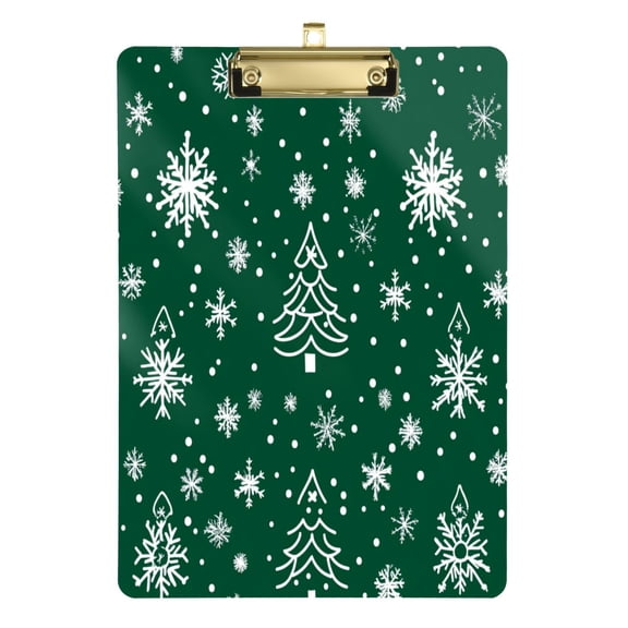 Acrylic Writing Tablet,Green Christmas Tree12.5"9"Rectangular One-sided Printed Clear Acrylic Writing Tablet.