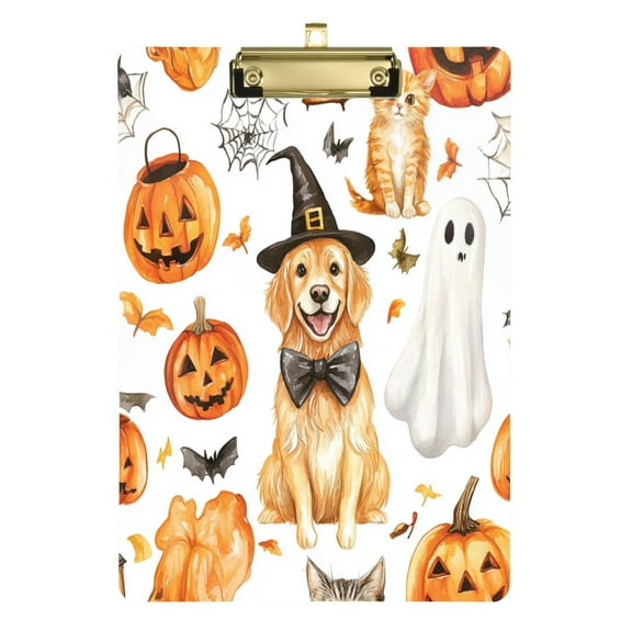 Acrylic Writing Tablet,Halloween Dog12.5"×9"Rectangular One-sided Printed Clear Acrylic Writing Tablet.