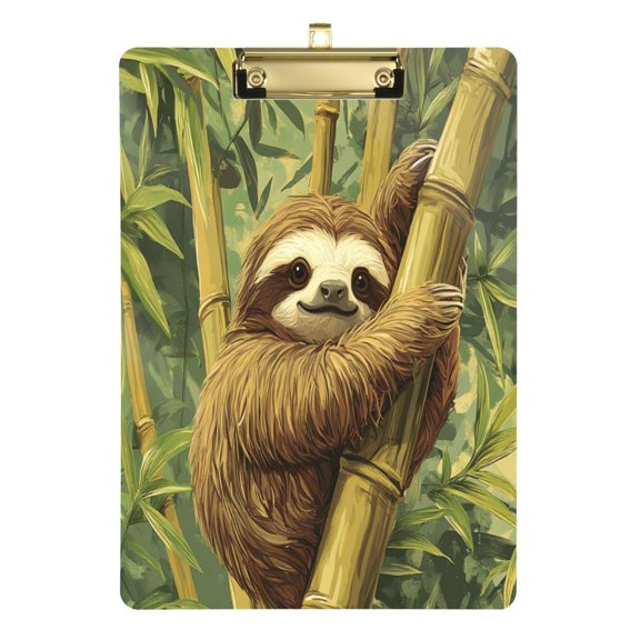 Acrylic Writing Tablet,Lazy Sloth12.5"9"Rectangular One-sided Printed Clear Acrylic Writing Tablet.