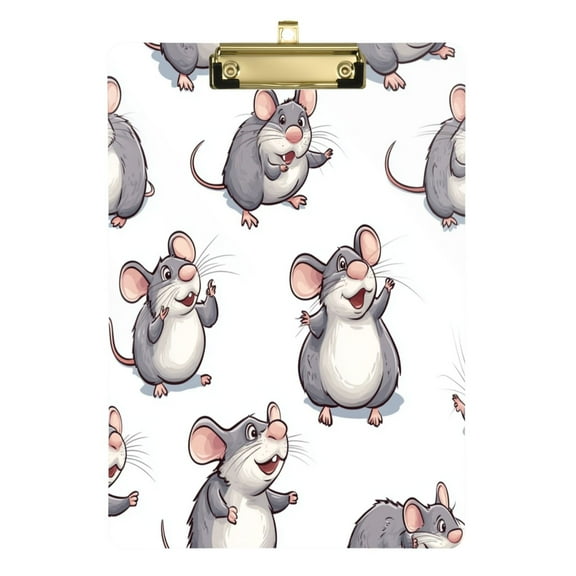 Acrylic Writing Tablet,Lovely Cartoon Rat12.5"×9"Rectangular One-sided Printed Clear Acrylic Writing Tablet.