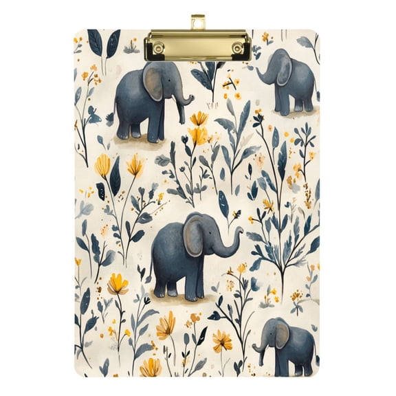 Acrylic Writing Tablet,Lovely Elephants12.5"9"Rectangular One-sided Printed Clear Acrylic Writing Tablet.