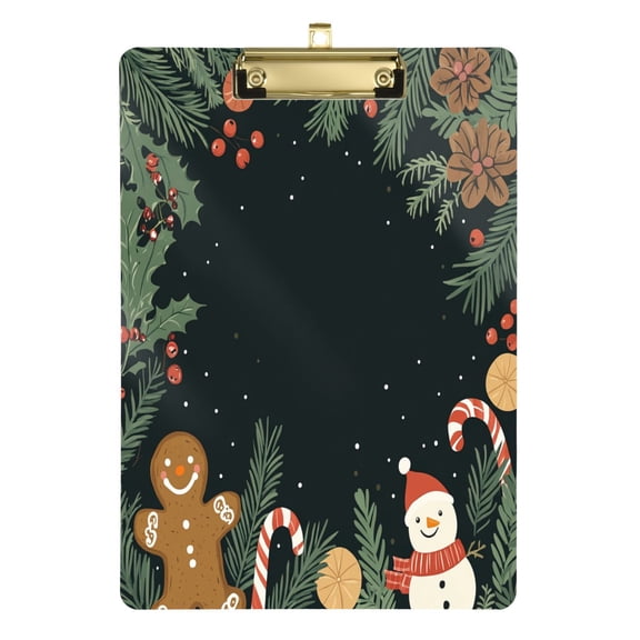 Acrylic Writing Tablet,Merry Christmas12.5"×9"Rectangular One-sided Printed Clear Acrylic Writing Tablet.