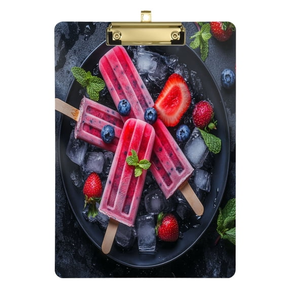Acrylic Writing Tablet,Popsicles Fruit Bowl12.5"9"Rectangular One-sided Printed Clear Acrylic Writing Tablet.