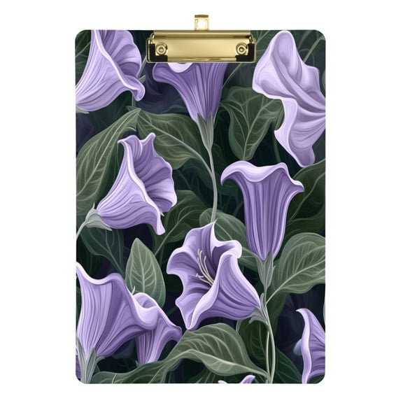 Acrylic Writing Tablet,Purple Datura Stramonium12.5"×9"Rectangular One-sided Printed Clear Acrylic Writing Tablet.