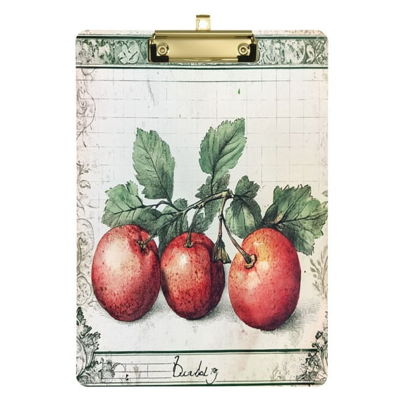 Acrylic Writing Tablet,Red Fruit Picture12.5"9"Rectangular One-sided Printed Clear Acrylic Writing Tablet.