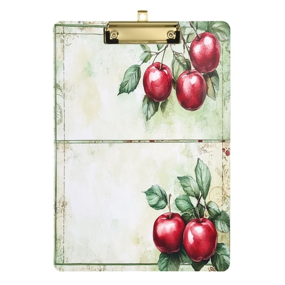 Acrylic Writing Tablet,Red Fruit12.5"×9"Rectangular One-sided Printed Clear Acrylic Writing Tablet.