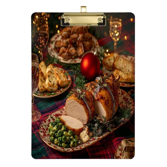 Acrylic Writing Tablet,Roast Chicken12.5"×9"Rectangular One-sided Printed Clear Acrylic Writing Tablet.