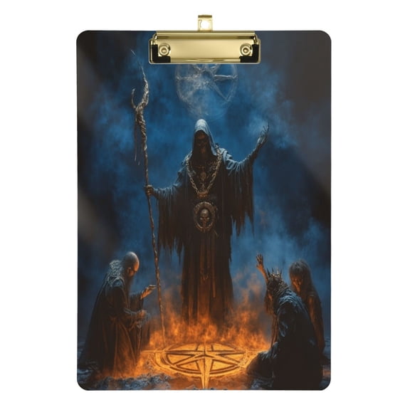 Acrylic Writing Tablet,Skull Reaper12.5"9"Rectangular One-sided Printed Clear Acrylic Writing Tablet.