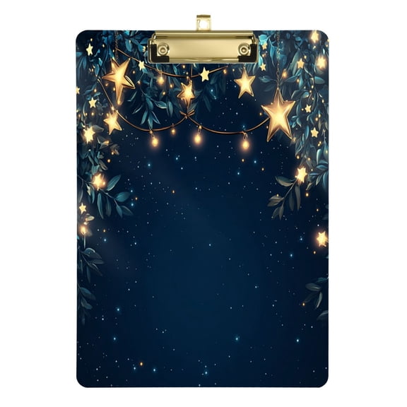 Acrylic Writing Tablet,Stars on A Dark Blue Sky12.5"×9"Rectangular One-sided Printed Clear Acrylic Writing Tablet.