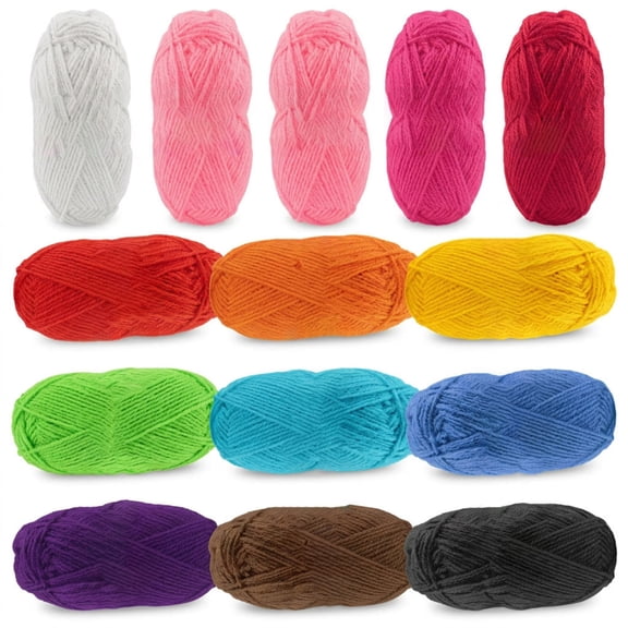 Acrylic Yarn for Crocheting and Knitting, 12 Skeins Multicolor Yarn Bulk, Soft DK Weight Yarn #3 for Amigurumi, Scarf, Blanket, Craft Projects, Needlepoint, Multicolor