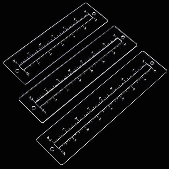 Acrylic Zipper Sewing Tool Boxy Bag Tool Sewing Tool Rectangle Rectangle 182~233x54.5x2.8~3mm Hole: 5mm 3pcs/set