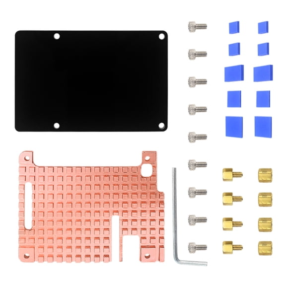 Acrylic and Copper Heatsink Open Design, Optimal Wi-Fi Signal for Raspberry Pi 4B Heatsink Accessory