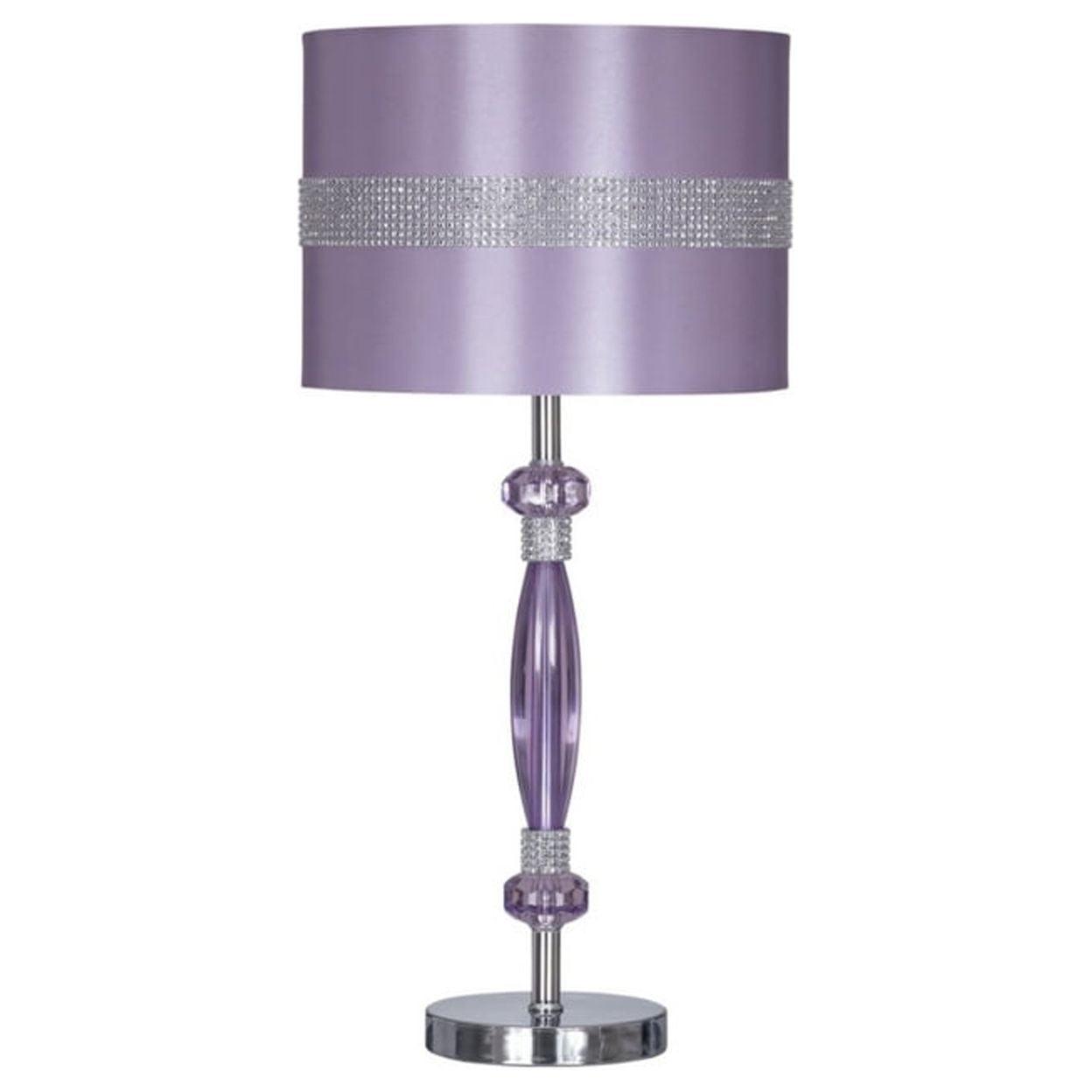 Nyssa 24" Purple and Silver Table Lamp with Rhinestone Accents