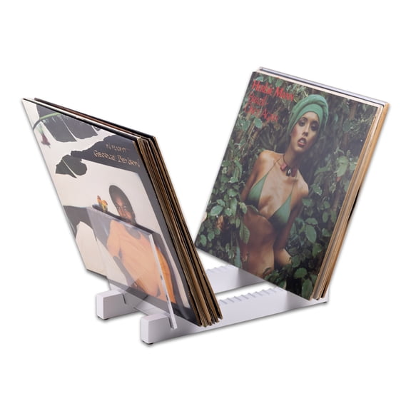 Acrylic and Wood vinyl record display case, stacks up to 50 records, 12" or 7"