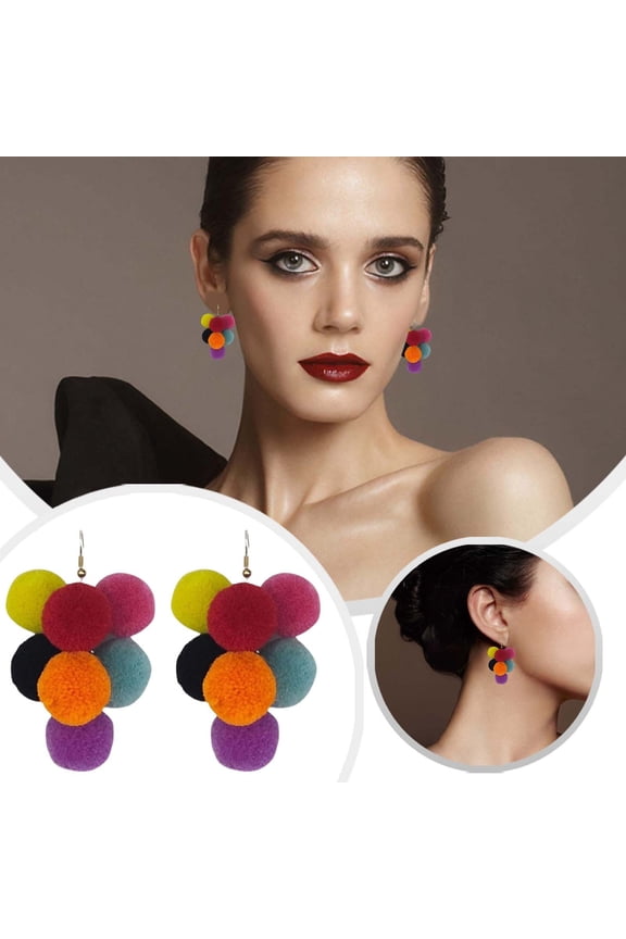 Acrylic ball Beads Dangle Earrings for Women,Colorful Statement Earring Cute Candy Colored Drop Dangle Geometric Jewelry Earrings For Gift Party