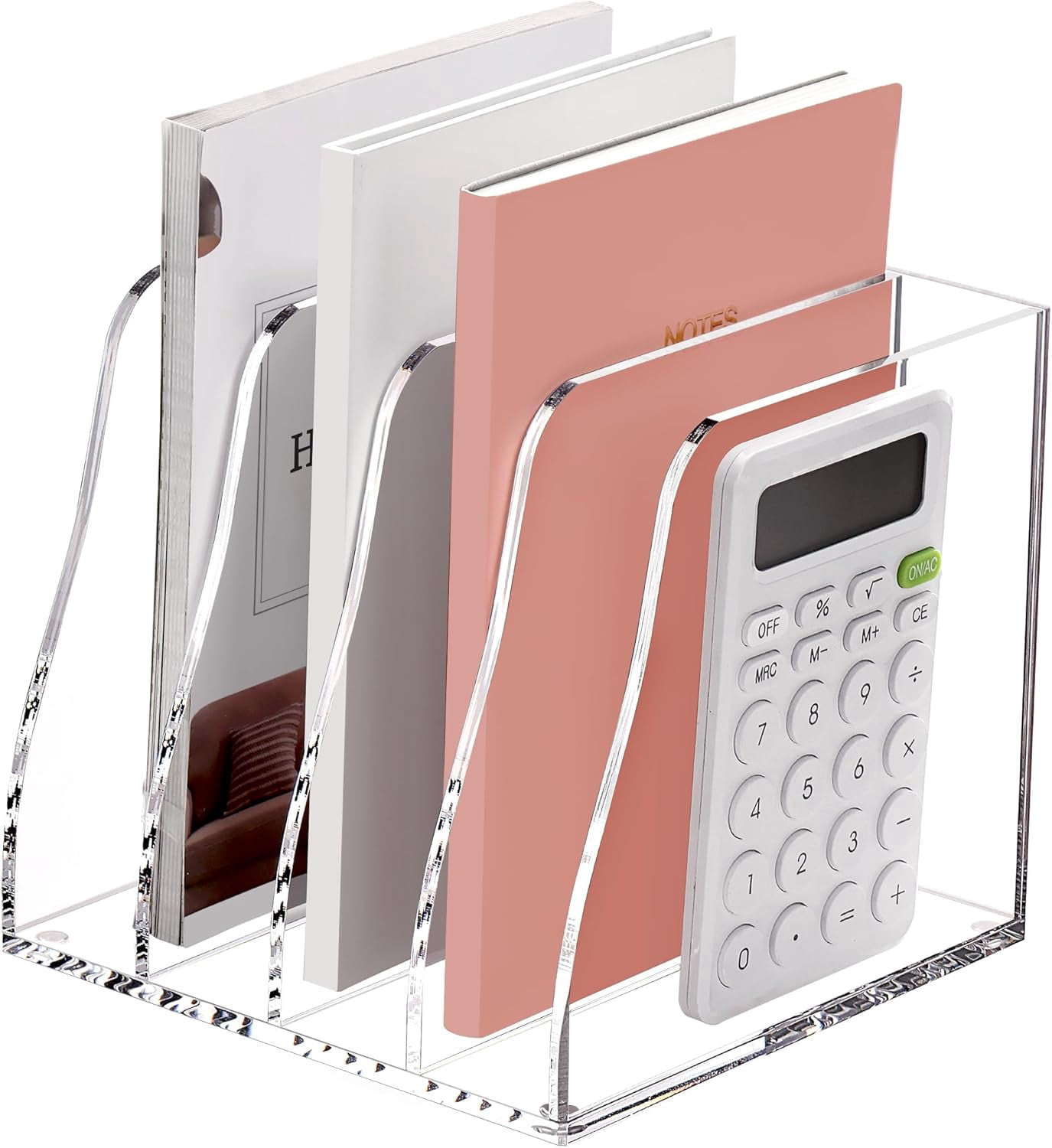 Acrylic file organizer, transparent magazine file rack desktop ...