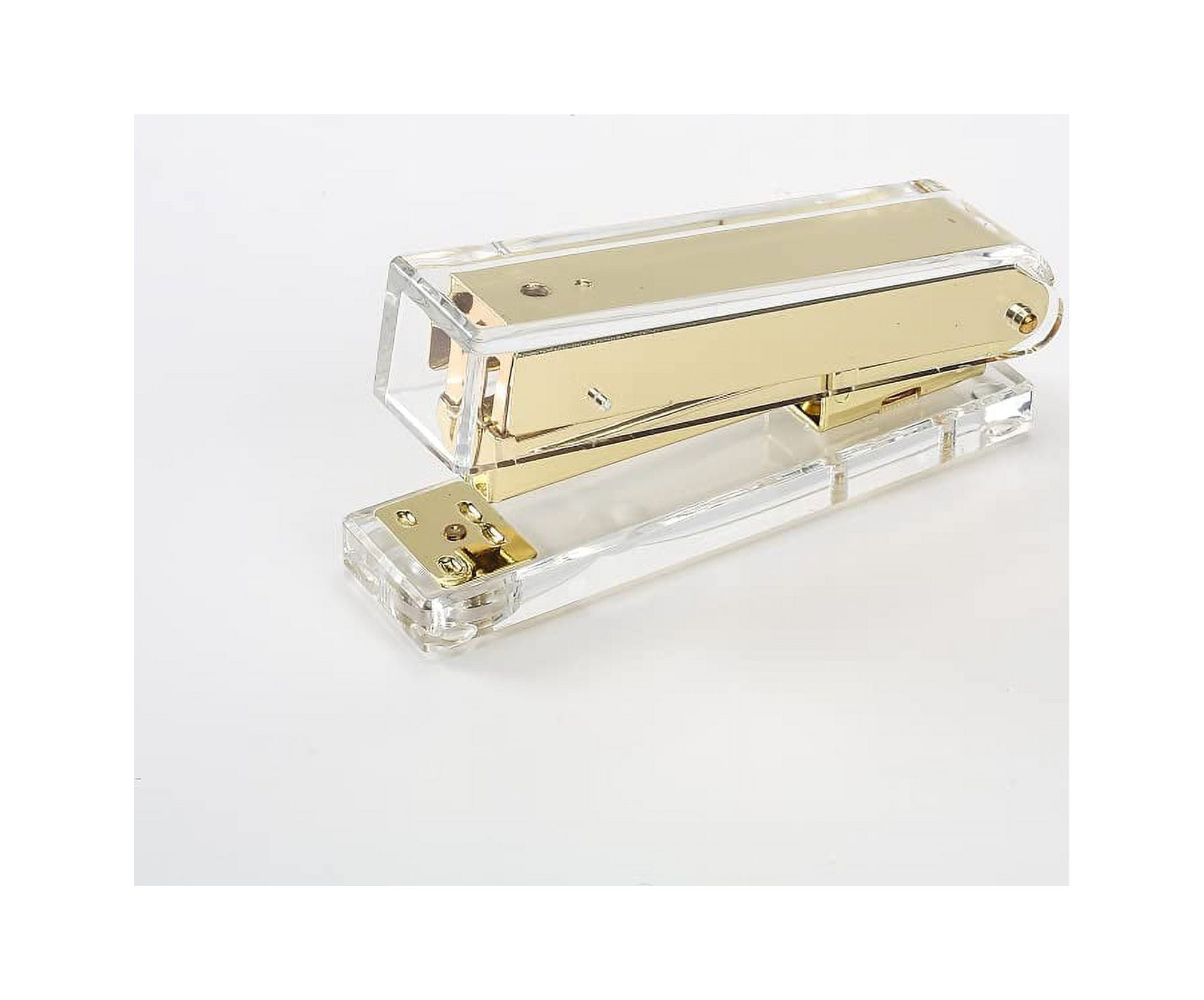 Acrylic golden stapler transparent metal stapler, classic modern design