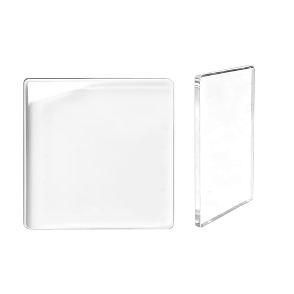 Acrylic magnet blanks, 1 Pack 2x2 Inch Transparent Fridge Magnets with Magnets & Adhesive, Perfect for DIY Photo Magnets, Locker Decor & Party Favors