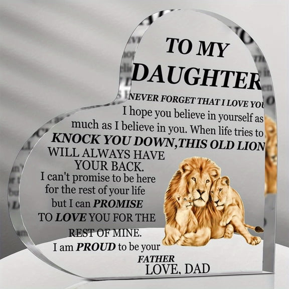 AcrylicDesk Plaque Daughter Gifts from Dad for Birthday Graduation Wedding Halloween Thanksgiving Christmas Day Women Men Father's Day Gifts Thank You Home Gifts