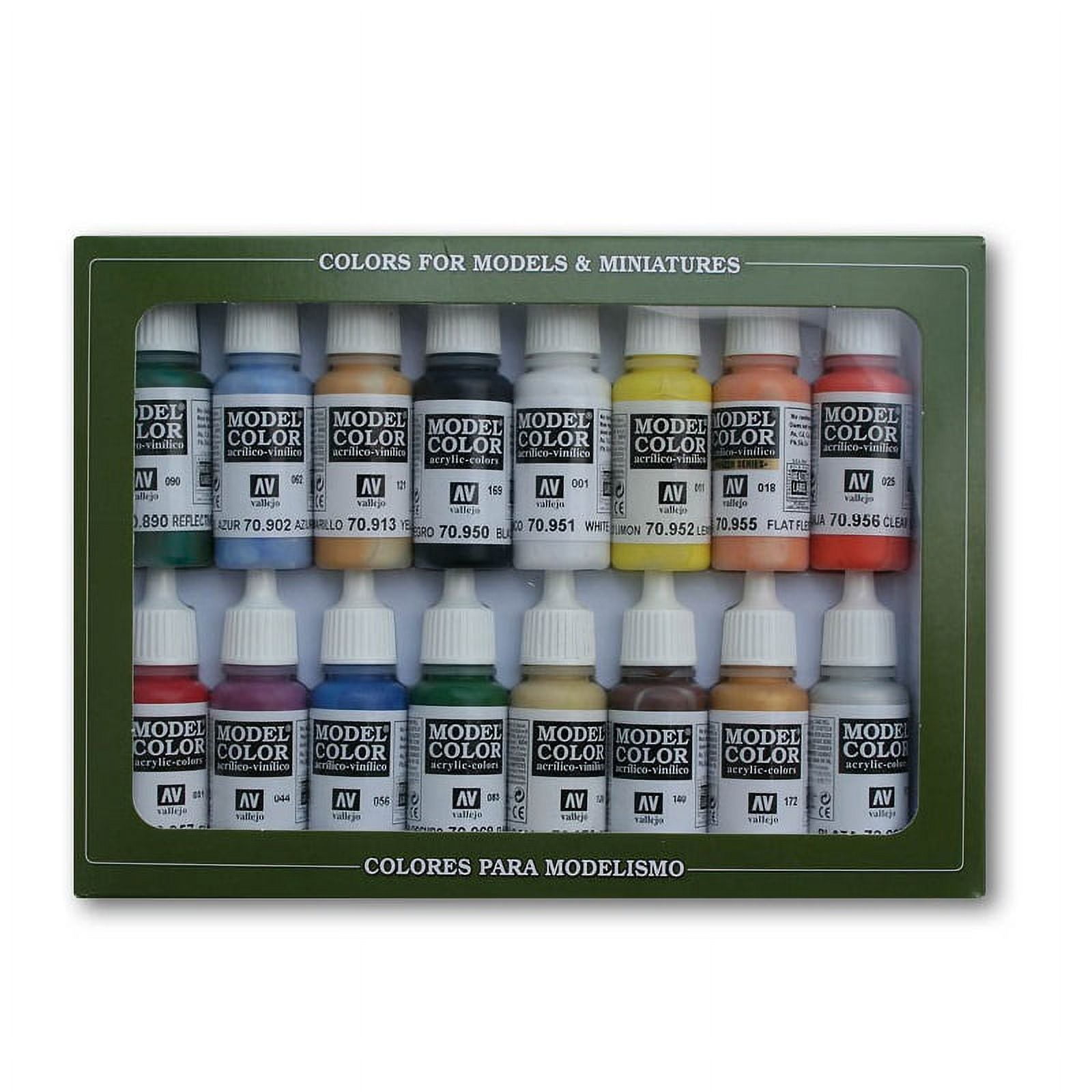 Vallejo Metallic Set Model Air Paint, 17ml, Multicolor, (Pack of 16)
