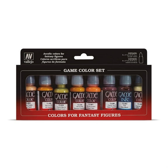 Acrylicos Vallejo VJP72295 MC Skin Tones Paint - Set of 8