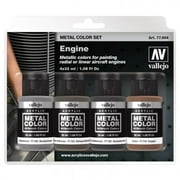 Acrylicos Vallejo Model Color Metal Engine Pack of 4 - 32 ml