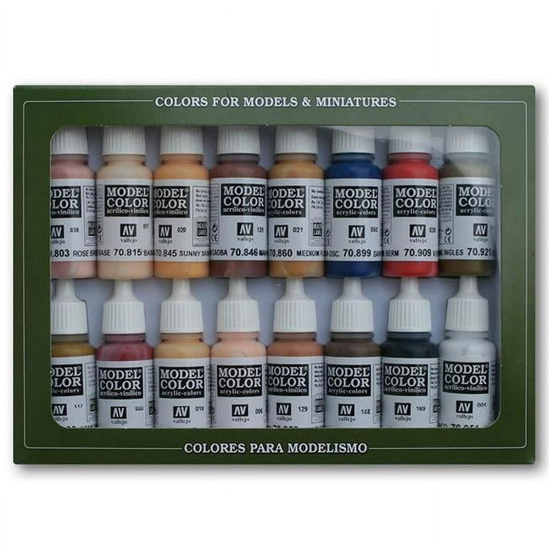 Vallejo Metallic Set Model Air Paint, 17ml, Multicolor, (Pack of 16)