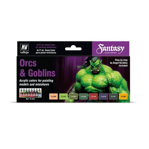 Acrylicos Vallejo VJP72304 8 Game Color Orcs & Goblins Paint Set