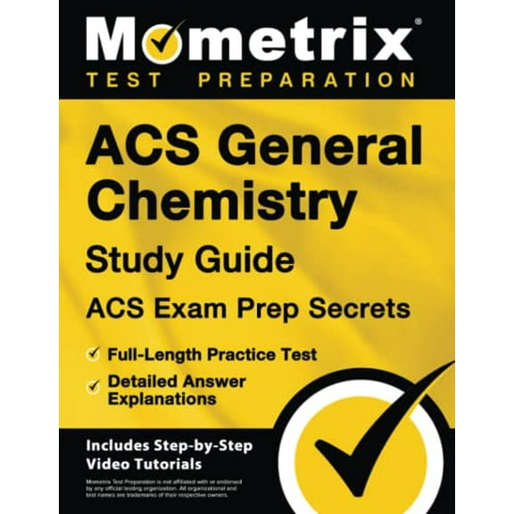 Pre-Owned Acs General Chemistry Study Guide - Acs Exam Prep Secrets, Full-Length Practice Test, Detailed Answer Explanations: [Includes Step-By-Step Video Tutor (Paperback) 151672237X 9781516722372