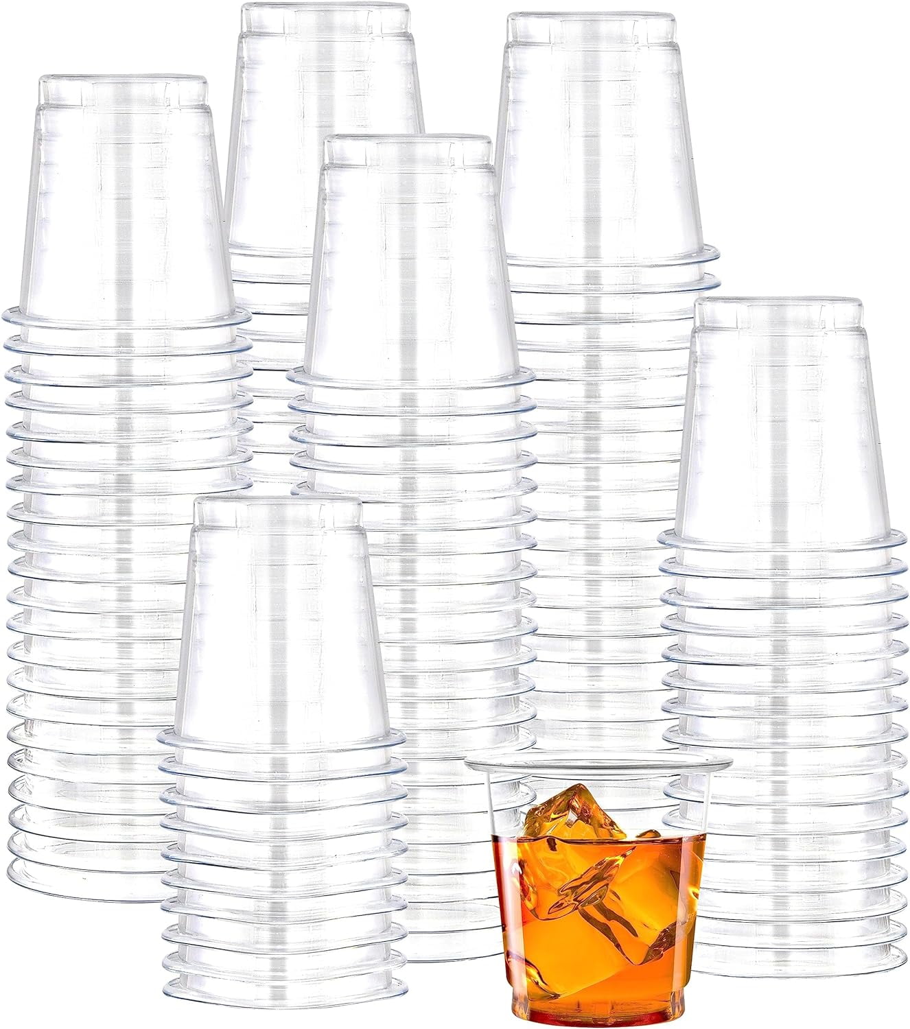 AcserGery 100Pack 2 oz Disposable Plastic Shot Glasses Clear PET