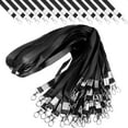 AcserGery 100 Pack Black Lanyard Badge Lanyards for ID Badges Flat
