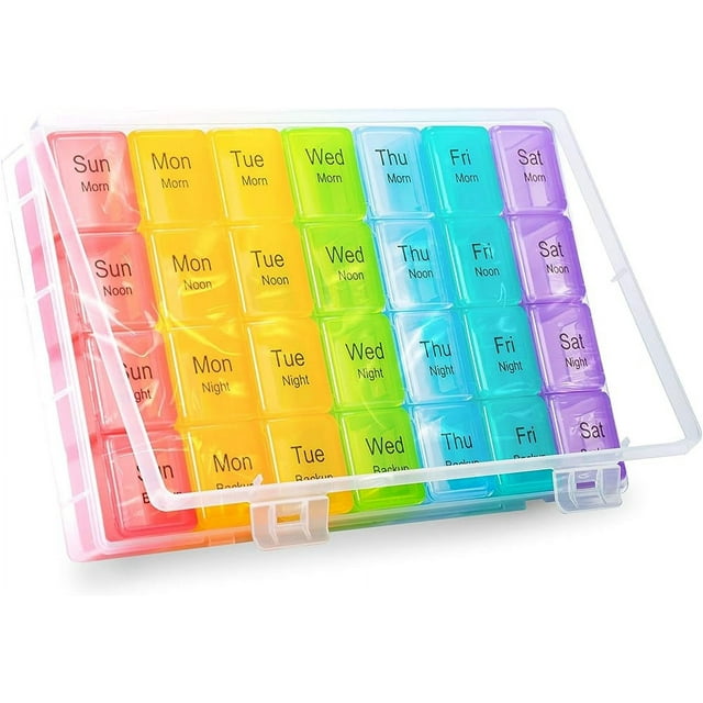 AcserGery Extra Large Weekly Pill Box Organiser XL Pill Box 7 Day 4 Acsergery extra large weekly pill box organiser xl pill box 7 day 4