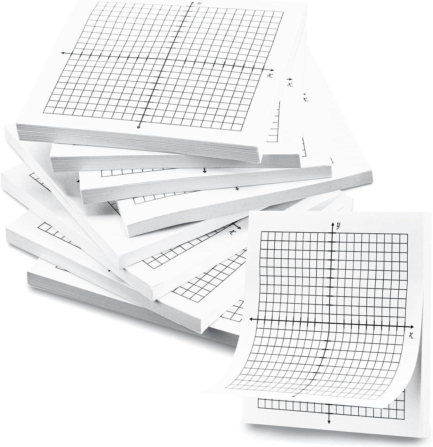 AcserGery Graph Paper Sticky Notes 400 Sheets 8 Pads of 3"x3" Lined