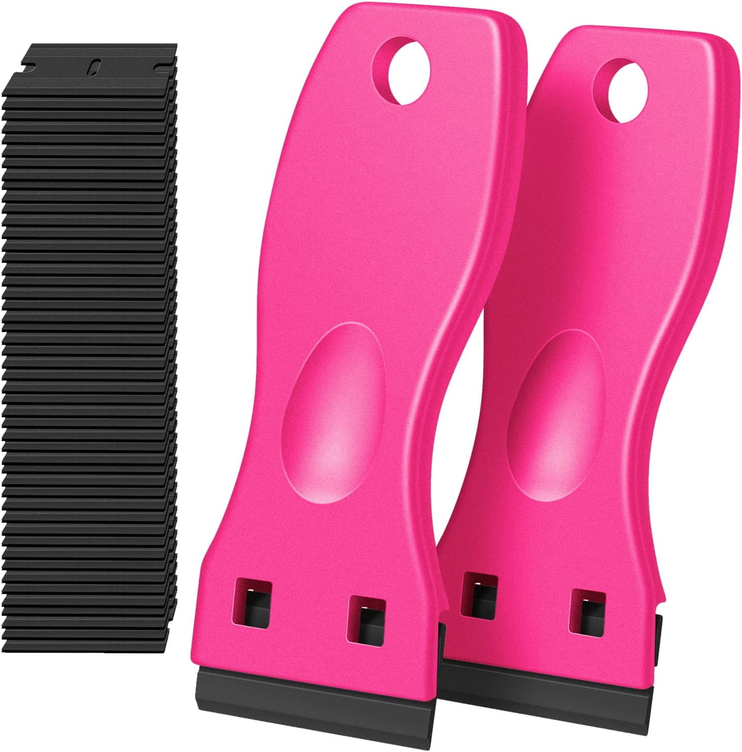 AcserGery Plastic Razor Blade Scraper, 2 Pack Razor Scraper with 100