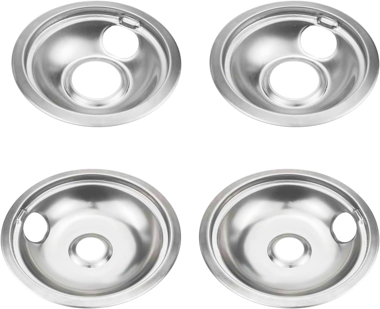 AcserGery Stove Burner Drip Pans for Whirlpool 4 Pack