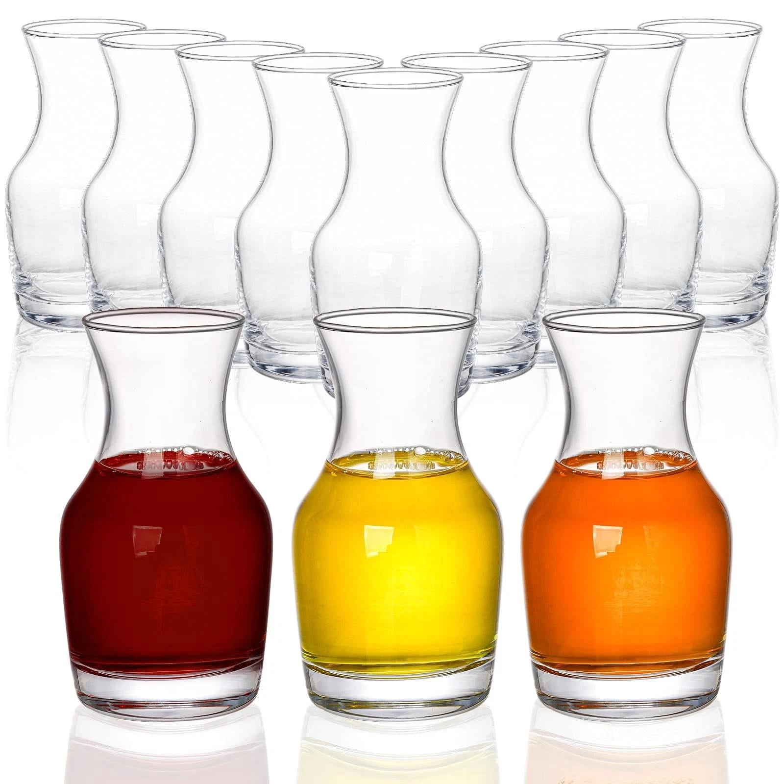 Ca Rave Glass Acshio 12 Pack Wine Carafe Glass, 6 Oz Single Serving Mini Decanters ...
