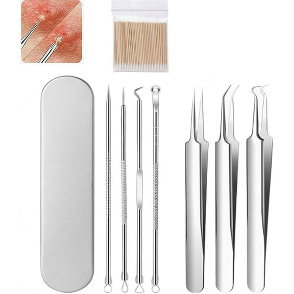 Acssart Blackhead Tools, Acssart Tweezers, Acssart Black Head Tools,Acssart Blackhead Remover, Stainless Steel Blackhead & Extractor Set, Gentle and Easy to Clean