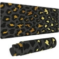 thumbnail image 1 of Acstract Black Gold Leopard Mouse Pad 31.5x11.8 in Desk Accessories Big Extended Non-Slip Rubber Base Mousepad with Stitched Edges Gaming Pc Desktop Large Mouse Pad, 1 of 6