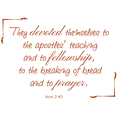 thumbnail image 1 of Act 2:42 - They devoted themselves to the apostlesâ¦ Vinyl Decal Sticker Quote - Large - Nut Brown, 1 of 3