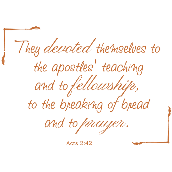 Act 2:42 - They devoted themselves to the apostles⦠Vinyl Decal Sticker Quote - Medium - Light Brown