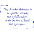 thumbnail image 1 of Act 2:42 - They devoted themselves to the apostlesâ¦ Vinyl Decal Sticker Quote - Small - Cobalt, 1 of 3