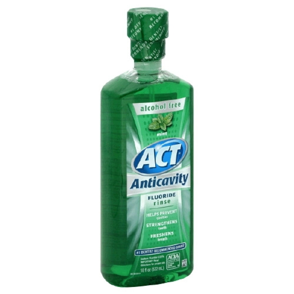 Act Anticavity Fluoride Dental Rinse, Mint - 18 oz (Pack of 32)