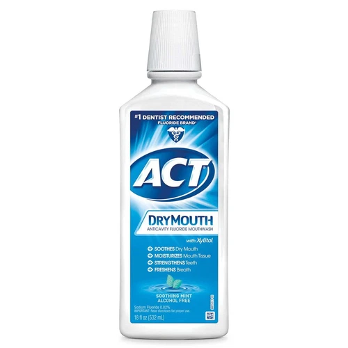 Act Anticavity Fluoride Mouthwash Dry Mouth Fresh Soothing Mint Flavor 18 oz