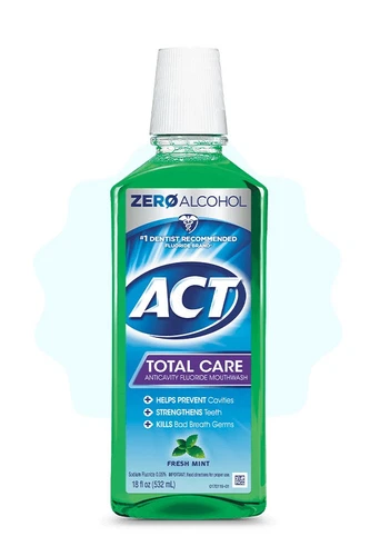 Act Anticavity Fluoride Mouthwash Freshens Breath Alcohol Free Mint Flavor 18oz