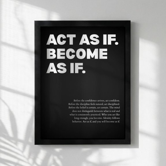 Act As If Become Powerful Motivational Wall Art Inspirational Success Quote Modern Minimalist Office Decor Home Unframed Paper Print