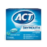 "Act Dry Mouth Lozenges With Xylitol, Soothing Mint, 18 Lozenges, 2-Pack"
