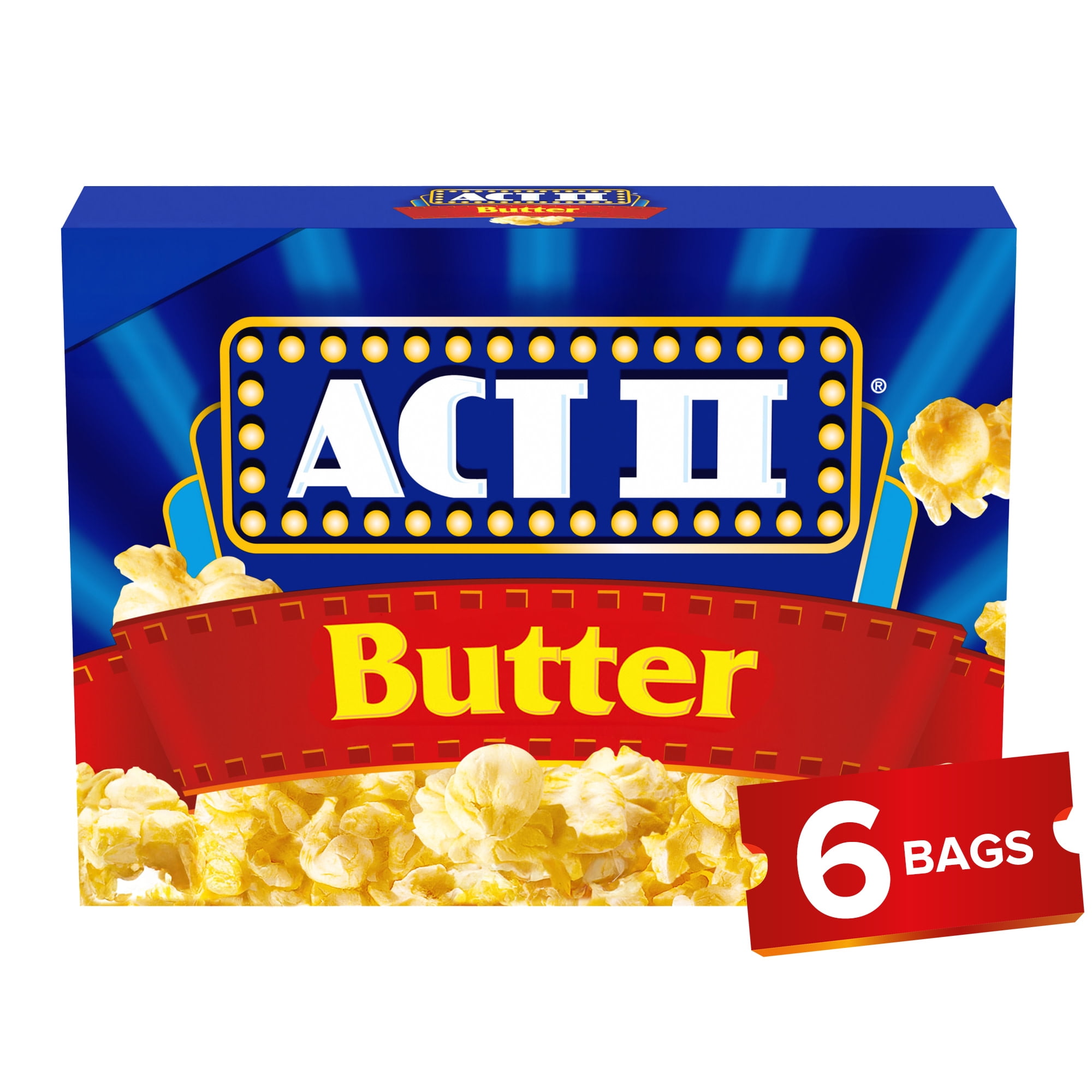 Act II Butter Microwave Popcorn, 2.75 oz., 6-Count Bags