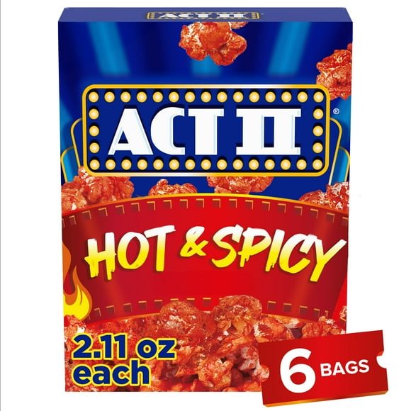 Act II Hot & Spicy Microwave Popcorn, 2.11 oz., 6-Count Bags