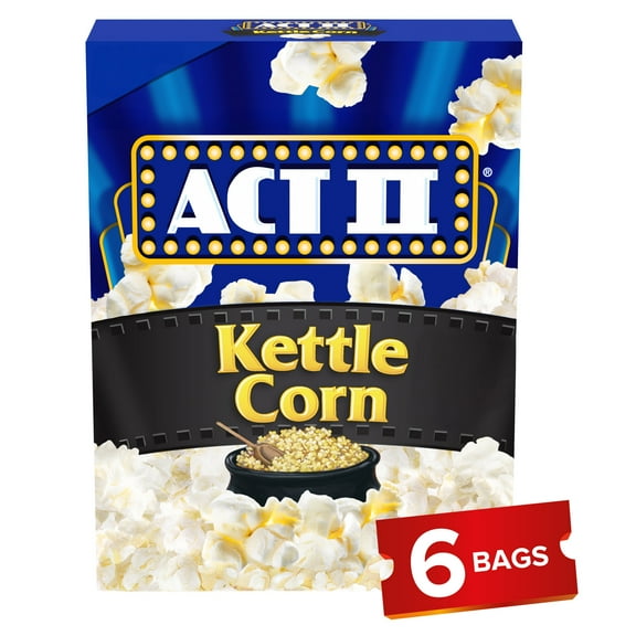 Act II Kettle Corn Microwave Popcorn, 2.75 oz., 6-Count